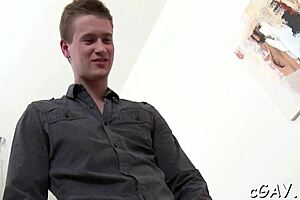 sophisticated homosexual hunk receives slutty blowjob