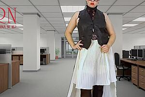 naked secretary seducing boss, showing pussy tits and cunt?