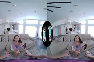 wetvr features huge dick sliding into skinny brunette in vr
