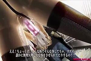 Woman masturbates with dildo in underpass