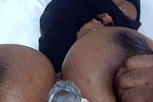 Big tits ebony masturbating!