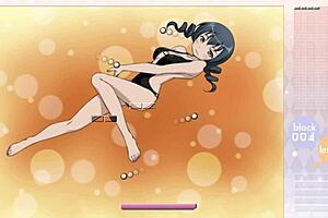 Makishima Saori Plays Arkanoid With Striptease And Clothes Ripped