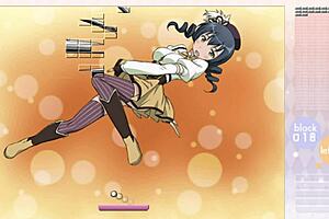 Makishima Saori Plays Arkanoid With Striptease And Clothes Ripped