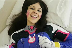 Dva overwatch rides cock for creampie cumshot