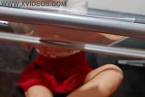 Nataly flashes her upskirt, hairs showing proudly