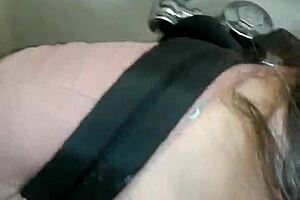 my girlfriend with huge tits getting a cumshot in the public bathroom outdoor area