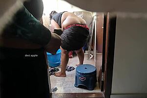 Young boy jerks off in front of maid Swathy!