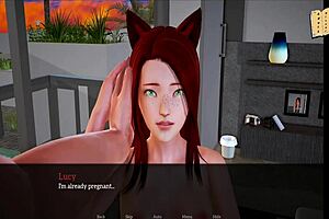 Redhead's small tits in my new family 288 erotic homemade