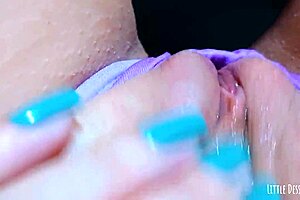 latina playing with shaved pussy in public college bathroom