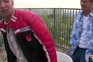 Deepthroating Two Thick German Cocks Leaves Brunette Overwhelmed By Anal Thrusts And DP