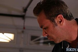 Pretty brunette pornstar rides hard in oral blowjob scene.