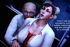 Chun Li bent over in 3D hentai scene