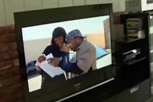 ebony bbw loves big cock smashed in doggy position in garage