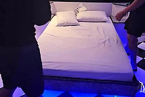 massage turns into wild bisexual anal pounding with huge cock