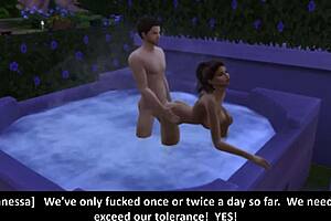 Girl Next Door Cheats With Creampie In Hot Tub Pool Bath!