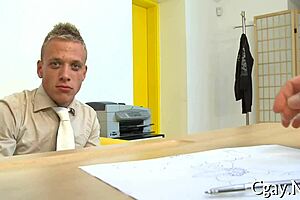 Two guys strip and have intense gay sex in the room