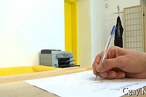 Two guys strip and have intense gay sex in the room