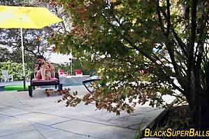 teen latina babe rides monster black cock in bikini