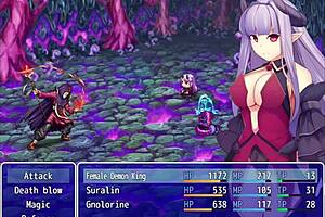 this female demon king with monster tits and ass is taking revenge in the strange cave