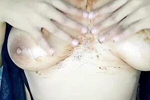 Fat Curvy Woman Touches Herself Showing Full Breasts