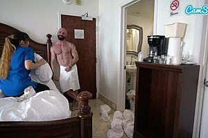 Busty Dirty Maid Bangs Hotel Guest for Tip