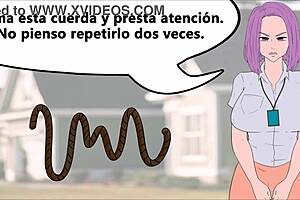 Your mistress humiliates you at a party with ball kicking in spanish