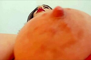 slut with big tits performs blowjob on monster black cock