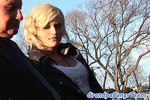 euro teen 18+ gets doggystyle from old grandpa.