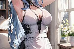 3D Animated AI Butler Surprised by Cute Teen in Outfit with Creampie ASMR