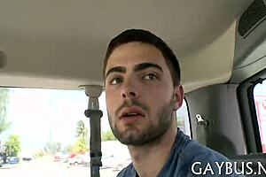 In this gay scene, a man engages in oral sex with another.