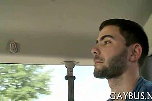 In this gay scene, a man engages in oral sex with another.