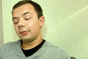 German college student tries out sex with a stranger after an interview