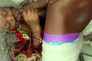 granny couldn't resist craving a massive 11-inch black cock for her eager mouth.