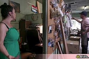 i'm a nympho french milf wife who can't wait for hubby, so i visit him at the shop for a quickie fuck