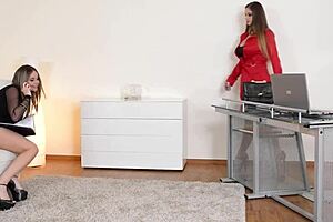 naughty rachele richey gets her ass spanked and fucked by cathy heaven 😈