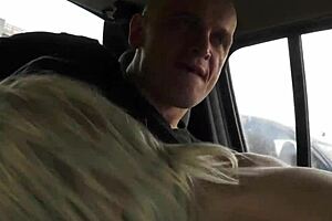 is this classy cougar ready for a blonde threesome orgy in the car with three cocks?