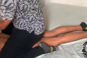 he gives stepsister an erotic massage session