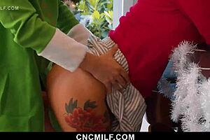 horny elf fucks hit stepmom and stepdaughter - cncmilf