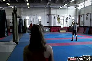 Lesbians Engage In Scissoring During A Wrestling Match