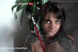 Latina Dread Gives Wet Blowjob While Smoking Hookah!