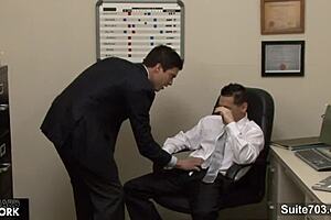 Gay workers fuck in the office