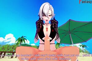 Arlecchino Slams Hard in Bikini Beach Sex with Genshin Impact Fantasy