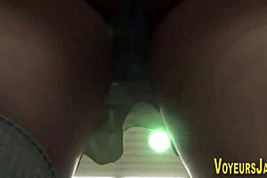 Asian In Big Boots Pee On By Voyeur!