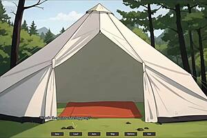 Whoa, first anal for my cute tomboy girlfriend in forest hentai game Ep 4! 🌲