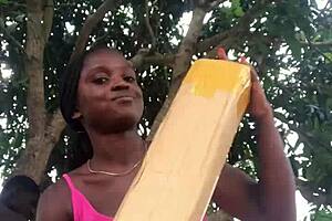 Crazy bitch unboxes packages in front of strangers