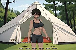 Whoa, first anal for my cute tomboy girlfriend in forest hentai game Ep 4! 🌲