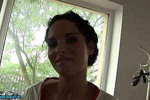 Blonde and Brunette Nurses Tease Patients in Hospital Backstage