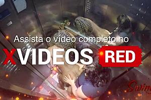 Caught sado doll and harlequin in naughty elevator play