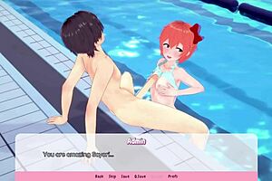 doki doki literature club hentai features suggestive footjob in anime game adaptation