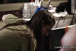 Plumber Tribbing Busty Babe Scissors